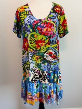 Jams World Multicolor Floral Short Sleeve Dress
